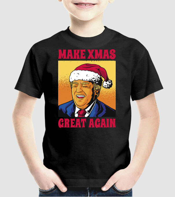 Make Xmas great again model negru pe tricou