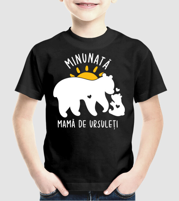 Minunată mamă de ursuleți model negru pe tricou
