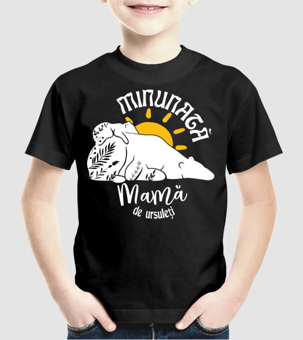 Minunată mamă de ursuleți model negru pe tricou
