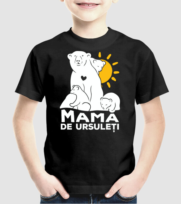 Minunată mamă de ursuleți model negru pe tricou
