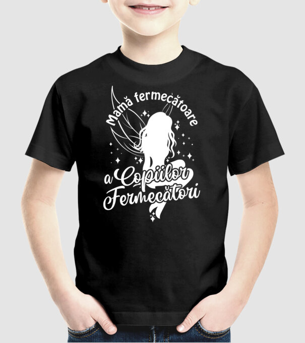 Mamă fermecătoare a copiilor fermecători model negru pe tricou