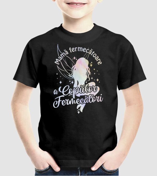 Mamă fermecătoare a copiilor fermecători model negru pe tricou