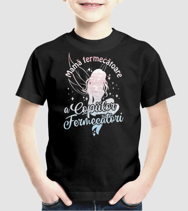 Mamă fermecătoare a copiilor fermecători model negru pe tricou