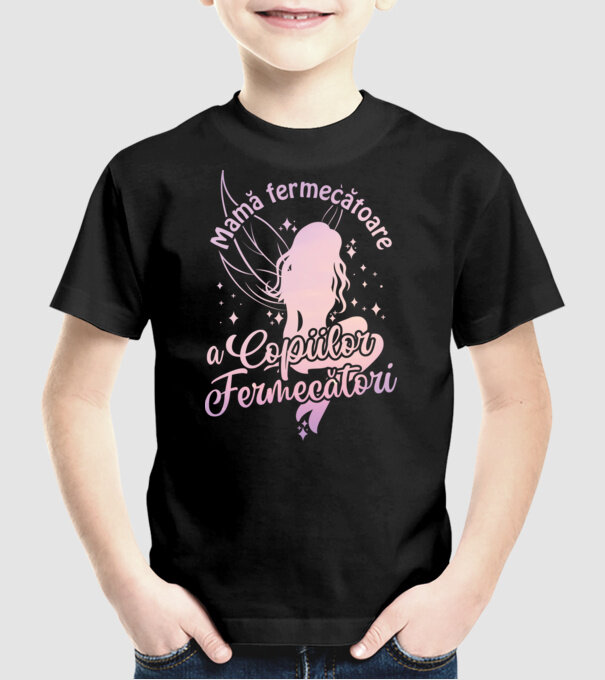 Mamă fermecătoare a copiilor fermecători model negru pe tricou