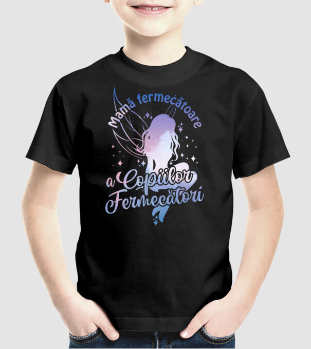 Mamă fermecătoare a copiilor fermecători model negru pe tricou