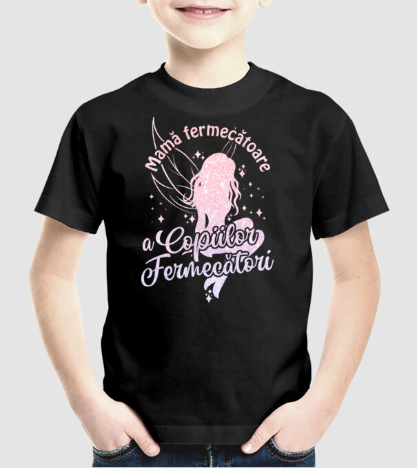 Mamă fermecătoare a copiilor fermecători model negru pe tricou