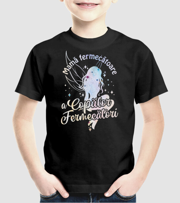 Mamă fermecătoare a copiilor fermecători model negru pe tricou