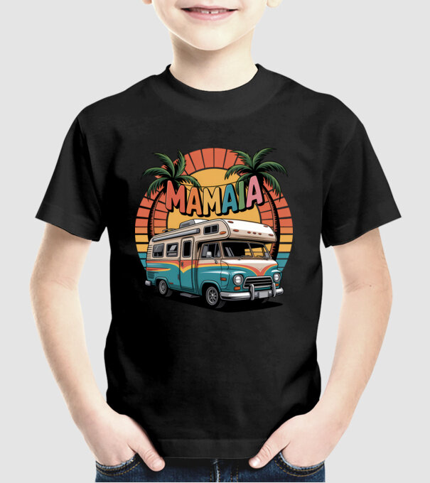 MAMAIA model negru pe tricou