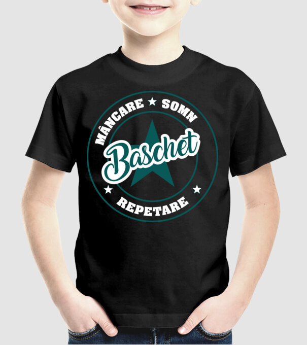 mâncare somn repetare BASCHET model negru pe tricou