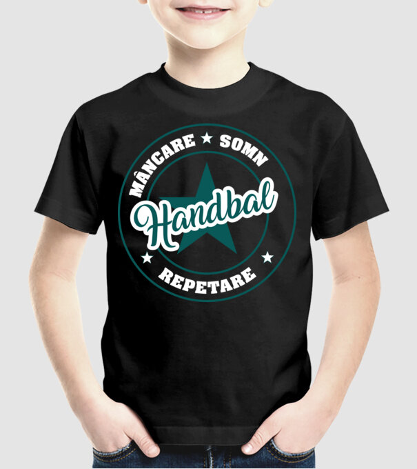 mâncare somn repetare HANDBAL model negru pe tricou