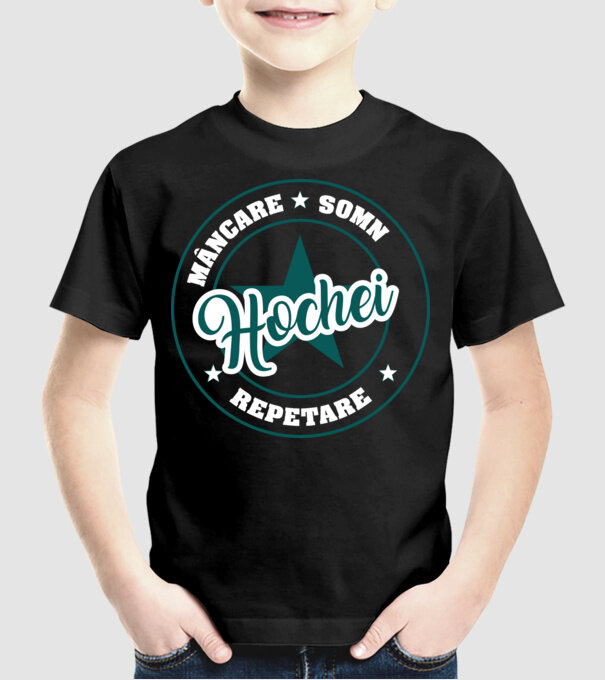 mâncare somn repetare HOCHEI model negru pe tricou
