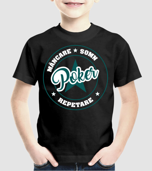 mâncare somn repetare POKER model negru pe tricou
