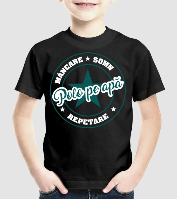 mâncare somn repetare POLO PE APĂ model negru pe tricou