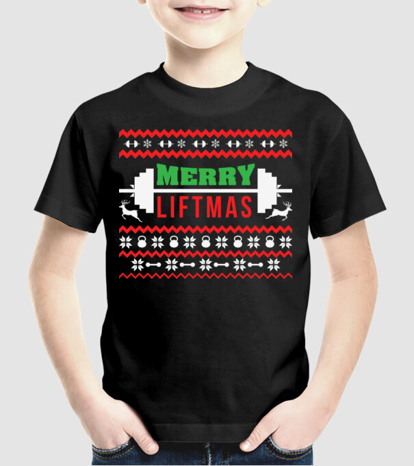 Merry liftmas 2 model negru pe tricou