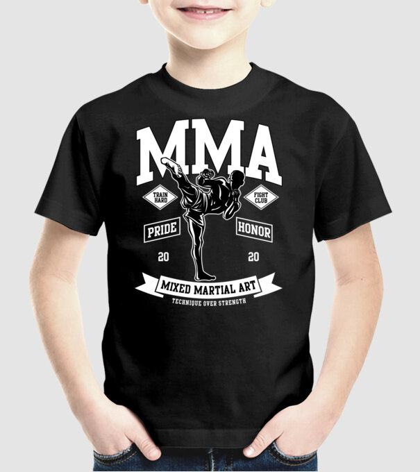 MMA model negru pe tricou