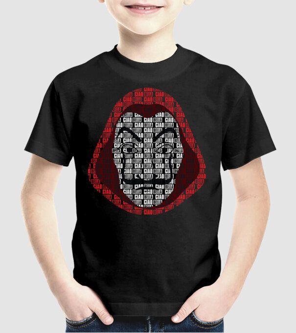 money heist ciao bella model negru pe tricou