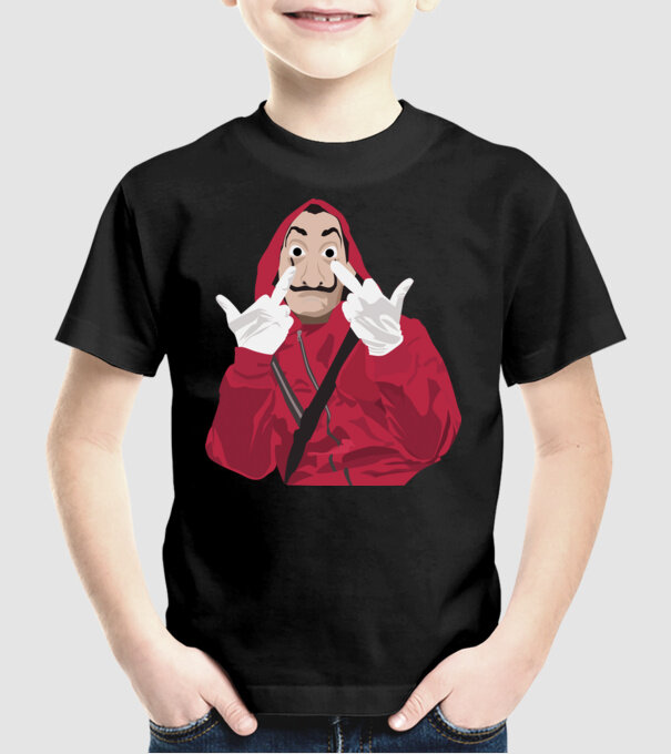money heist fcku model negru pe tricou