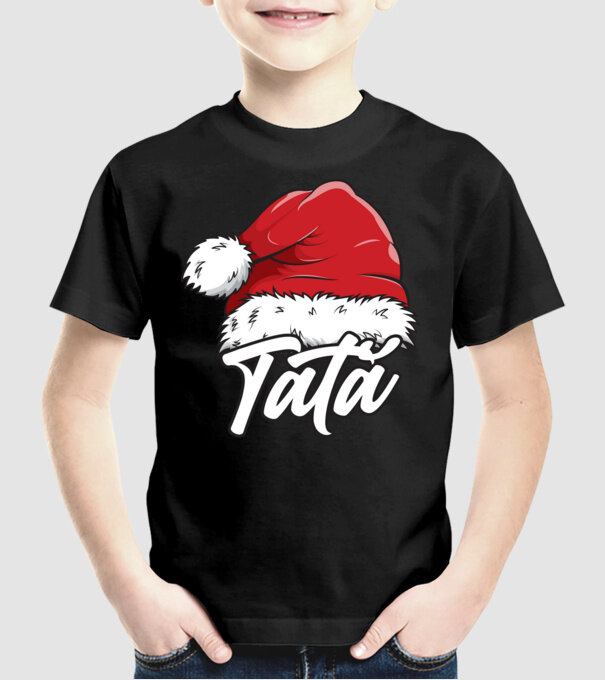 tată Santa Hat model negru pe tricou