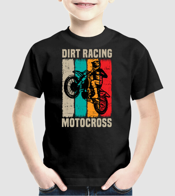 motocross model negru pe tricou
