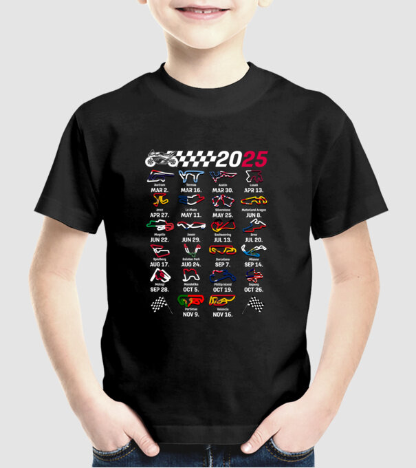 MOTOGP 25 CALENDAR Negru model negru pe tricou