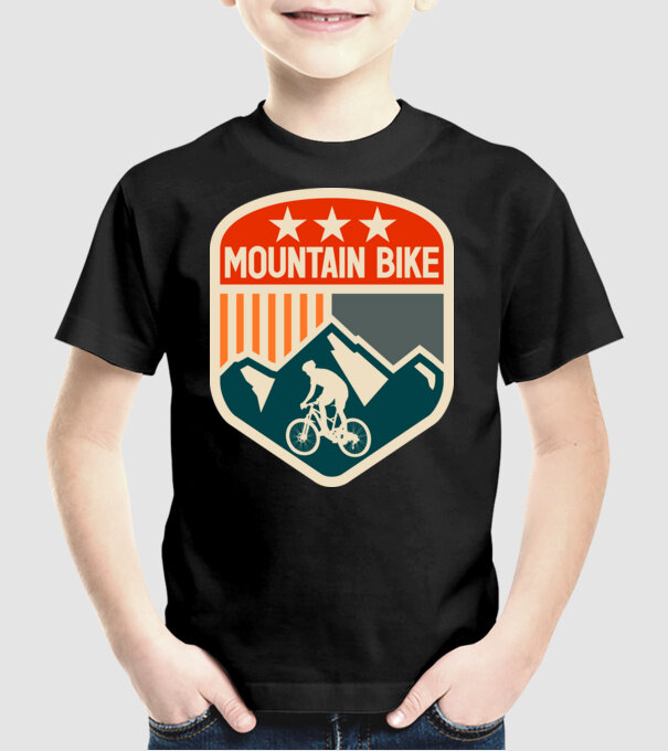 Mountain Bike model negru pe tricou