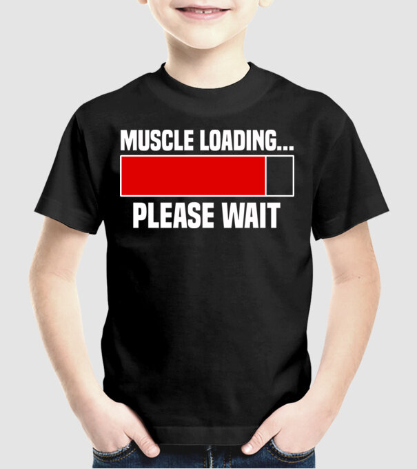 Muscle loading model negru pe tricou