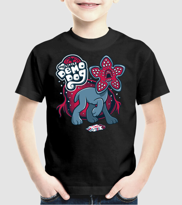 my little demodog model negru pe tricou