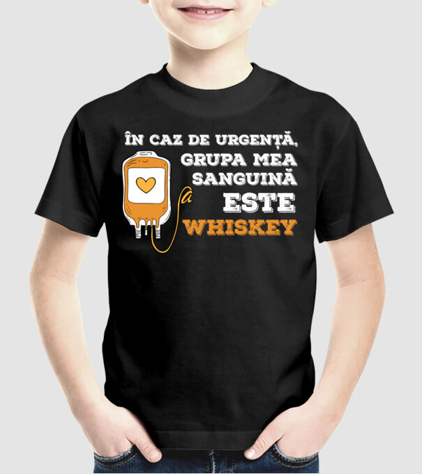 În caz de urgență, grupa mea sanguină este Whiskey model negru pe tricou