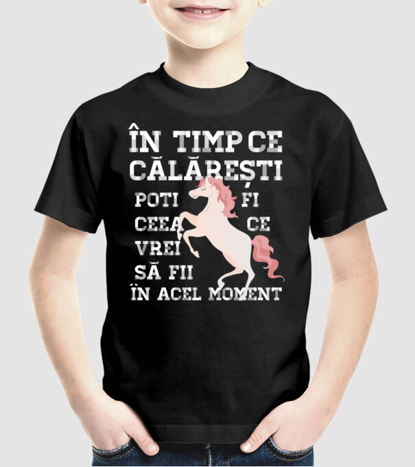 în timp ce călărești poți fi ceea ce vrei să fii - în acel moment model negru pe tricou