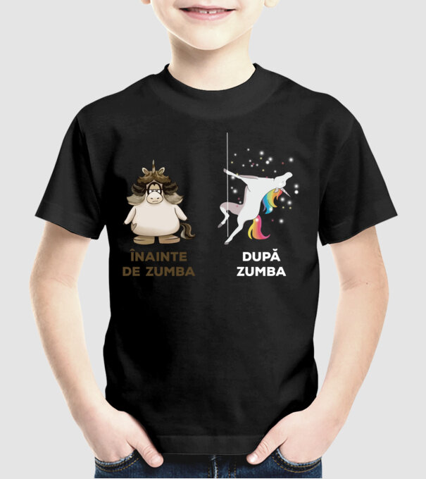 Înainte de Zumba, după Zumba model negru pe tricou