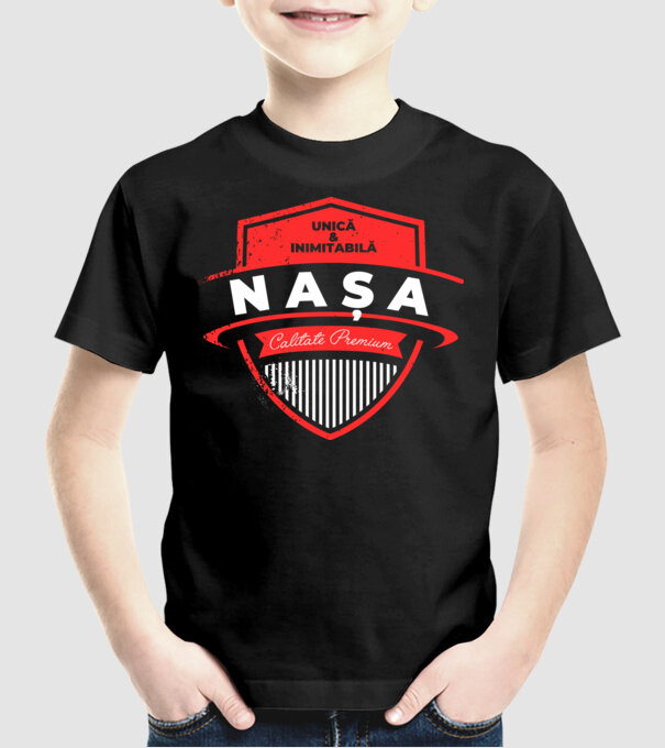 nașă unică & inimitabilă - calitate premium model negru pe tricou
