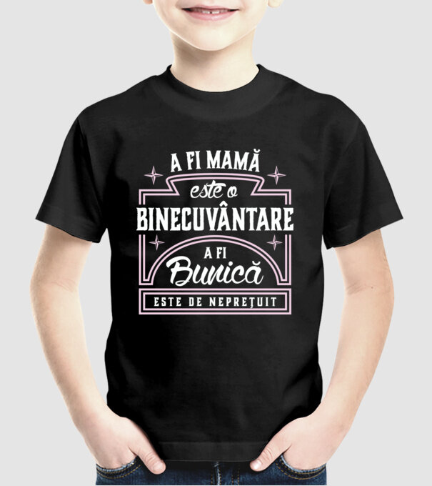 Neprețuit bunica model negru pe tricou