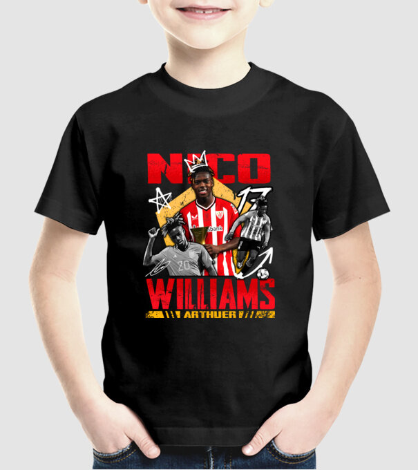 Nico Williams tribute model negru pe tricou