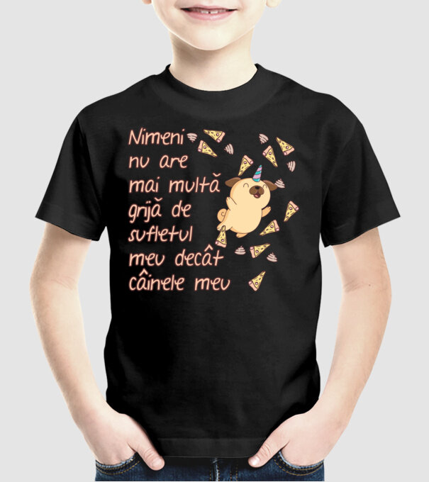 Nimic nu are mai multă grijă de sufletul meu decât câinele meu model negru pe tricou