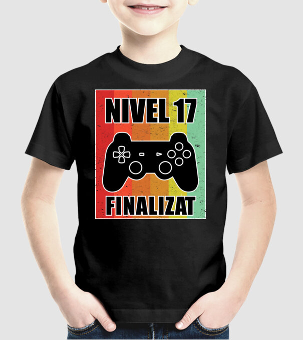 Nivel 17 finalizat model negru pe tricou