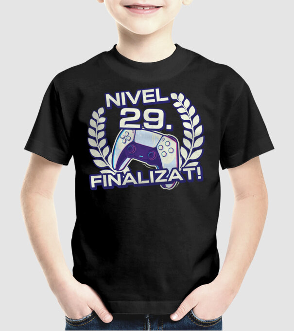 Nivel 29 finalizat! model negru pe tricou