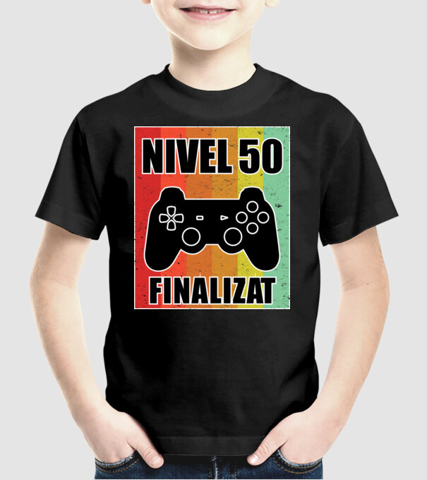 Nivel 50 finalizat model negru pe tricou