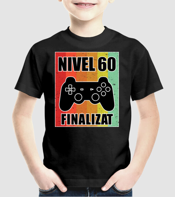 Nivel 60 finalizat model negru pe tricou