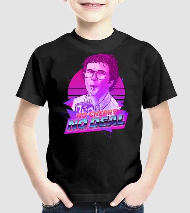 no cherry no deal stranger things model negru pe tricou