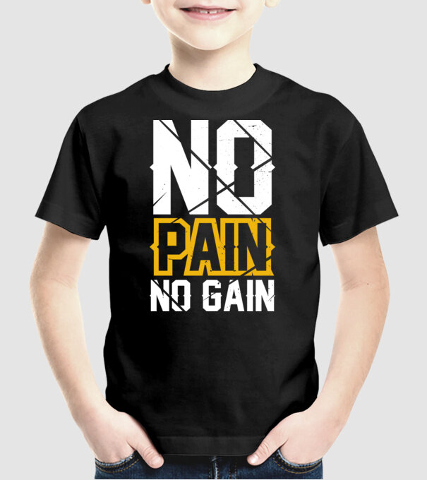 No Pain No Gain model negru pe tricou