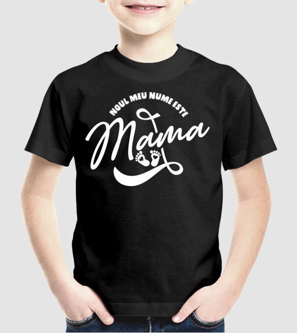 Noul meu nume este Mama model negru pe tricou