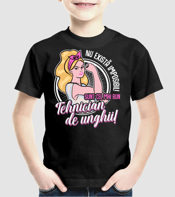 Nu există imposibil! Sunt cel mai bun tehnician de unghii! model negru pe tricou
