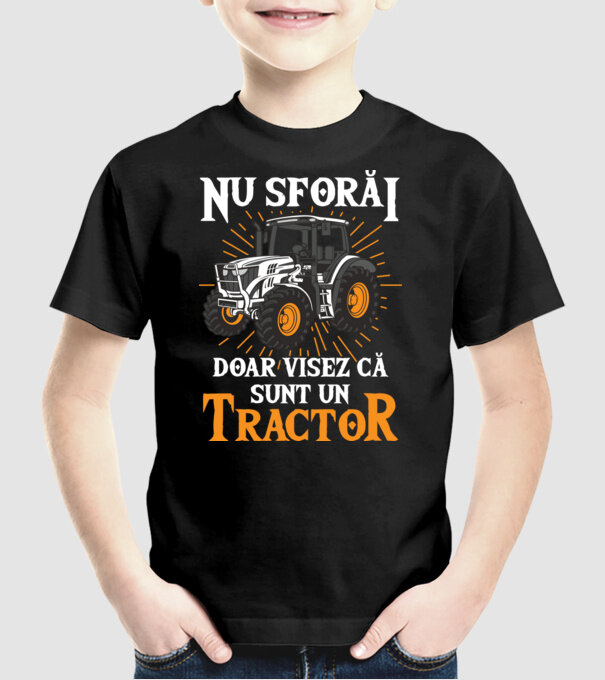 Nu sforăi, doar visez că sunt un Tractor model negru pe tricou