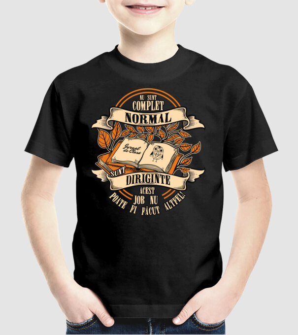 nu sunt complet normal - sunt diriginte acest job nu poate fi făcut altfel! model negru pe tricou