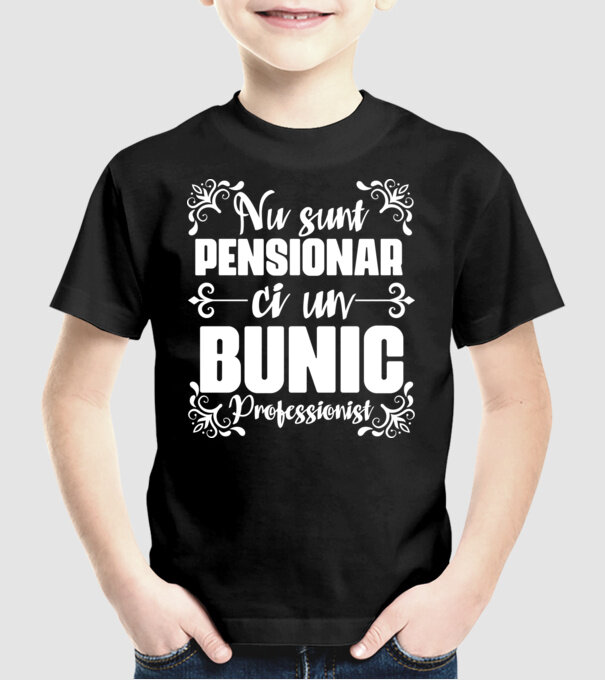 Nu sunt_pensionar, ci un bunic profesionist model negru pe tricou