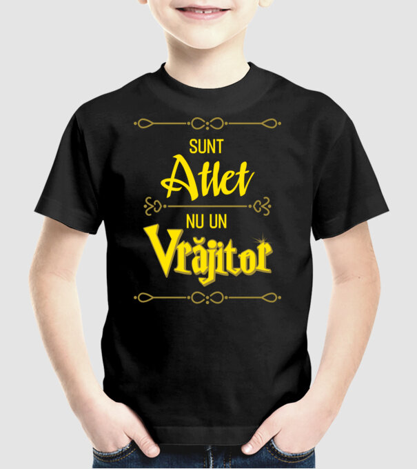Sunt ATLET, nu un vrăjitor model negru pe tricou