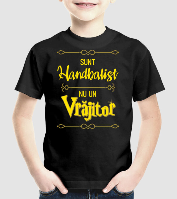 sunt handbalist, nu un vrăjitor model negru pe tricou