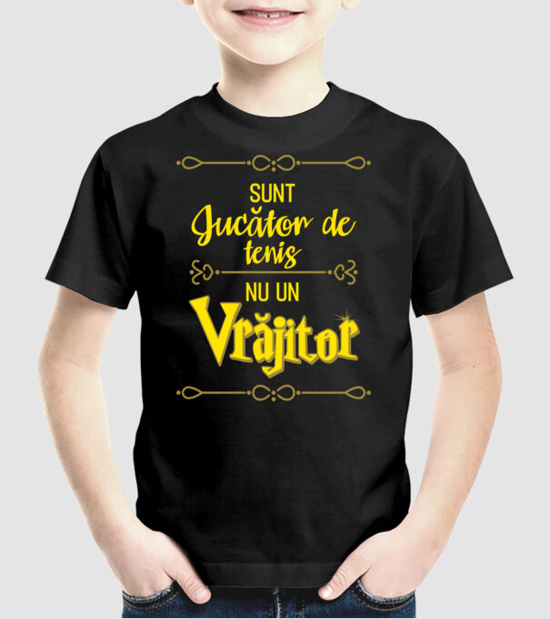 sunt jucător de tenis, nu un vrăjitor model negru pe tricou