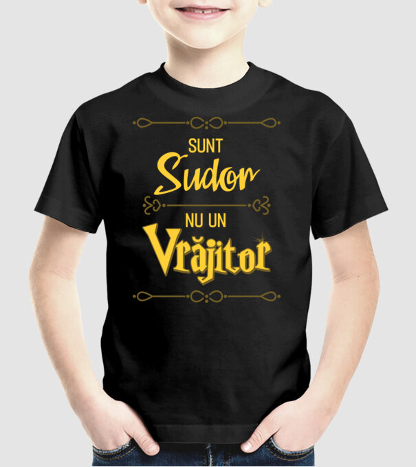 Sunt sudor, nu un vrăjitor model negru pe tricou