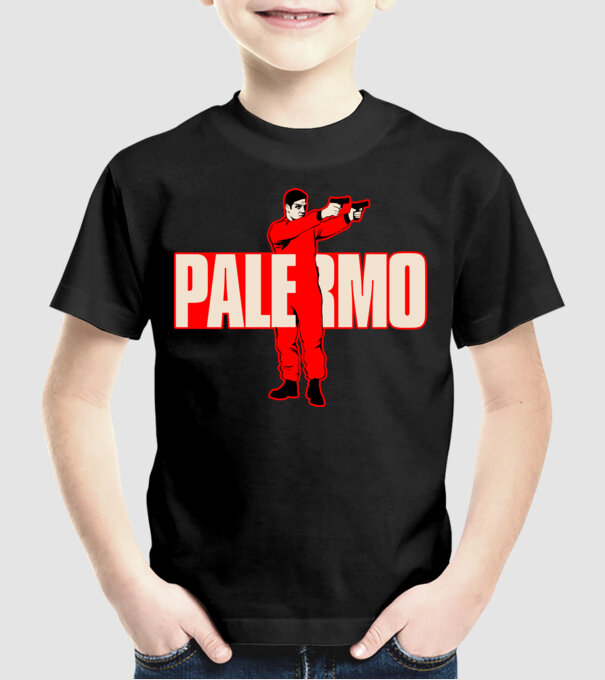 palermo la casa de papel model negru pe tricou